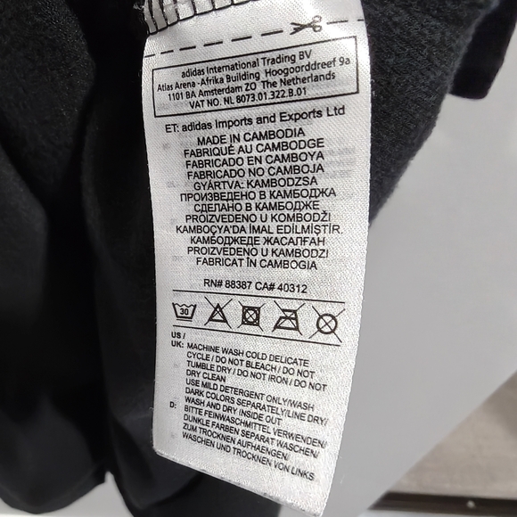 🐢 Adidas Black Bodycon Long Sleeve Velour Dress with White Accents Size XL - Picture 7 of 12